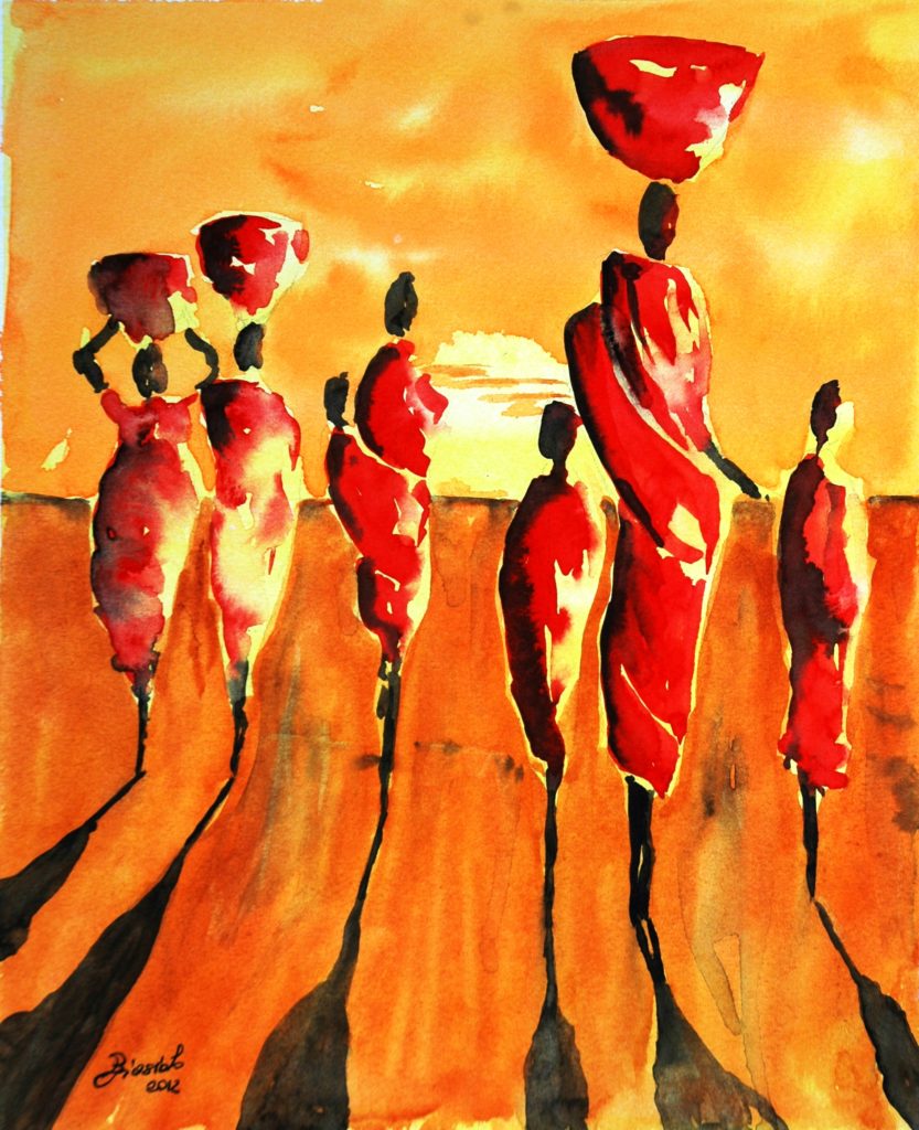 2012 - Donne masai - Omaggio a sconosciuto -24 x 29 - Magnani 300 gr